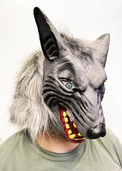Nessiworld Fully Fitted Latex Blue Eyed Toothed Mouth Wolf Mask