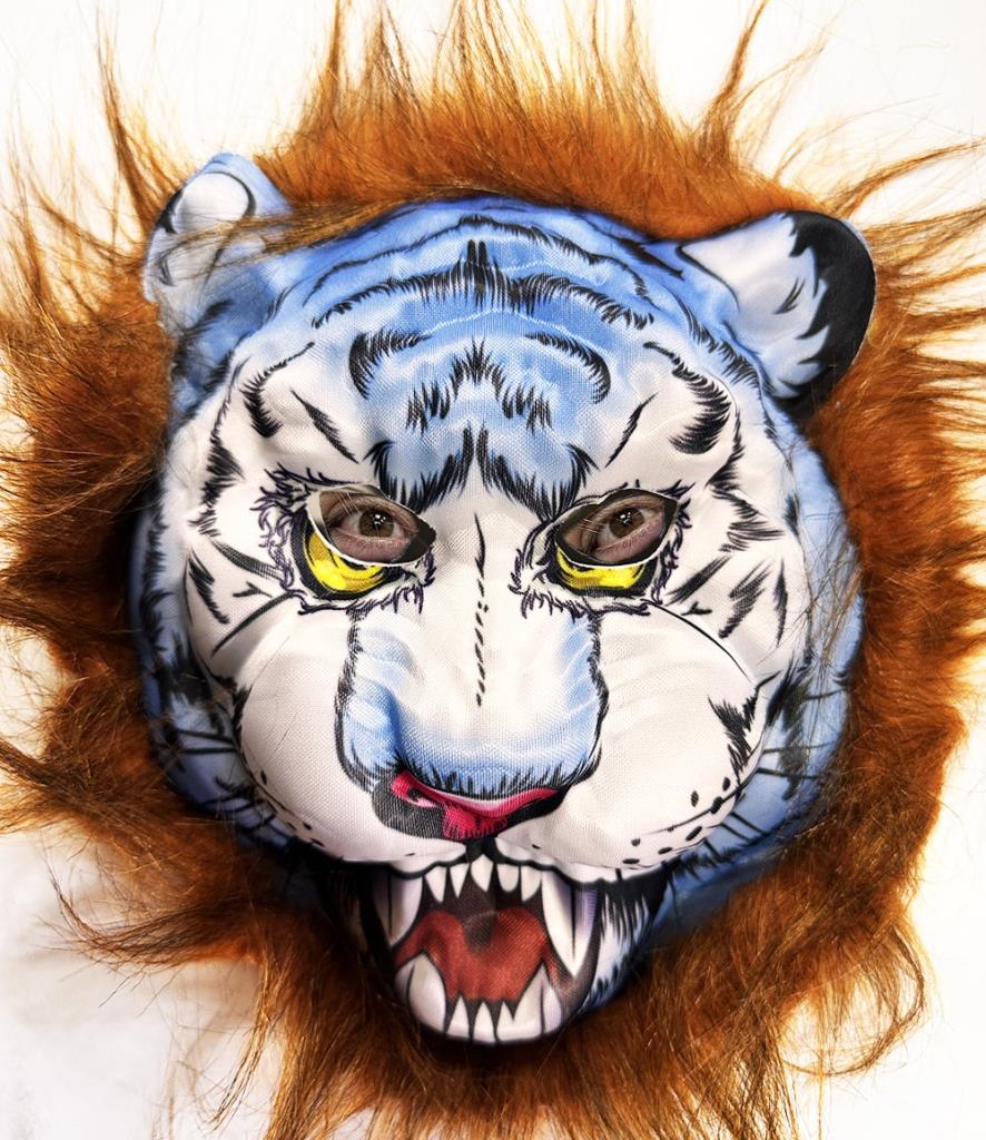 Nessiworld Kahverengi Saçlu Köpek Kurt Kaplan Maskesi Mega Peluş 34 No