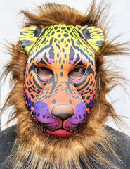 NessiWorld BrownManedHairedColorfulLionMaskMegaPlush5No