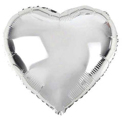 Nessiworld Heart Shaped Silver Color Foil Balloon 45 cm 5 Pieces