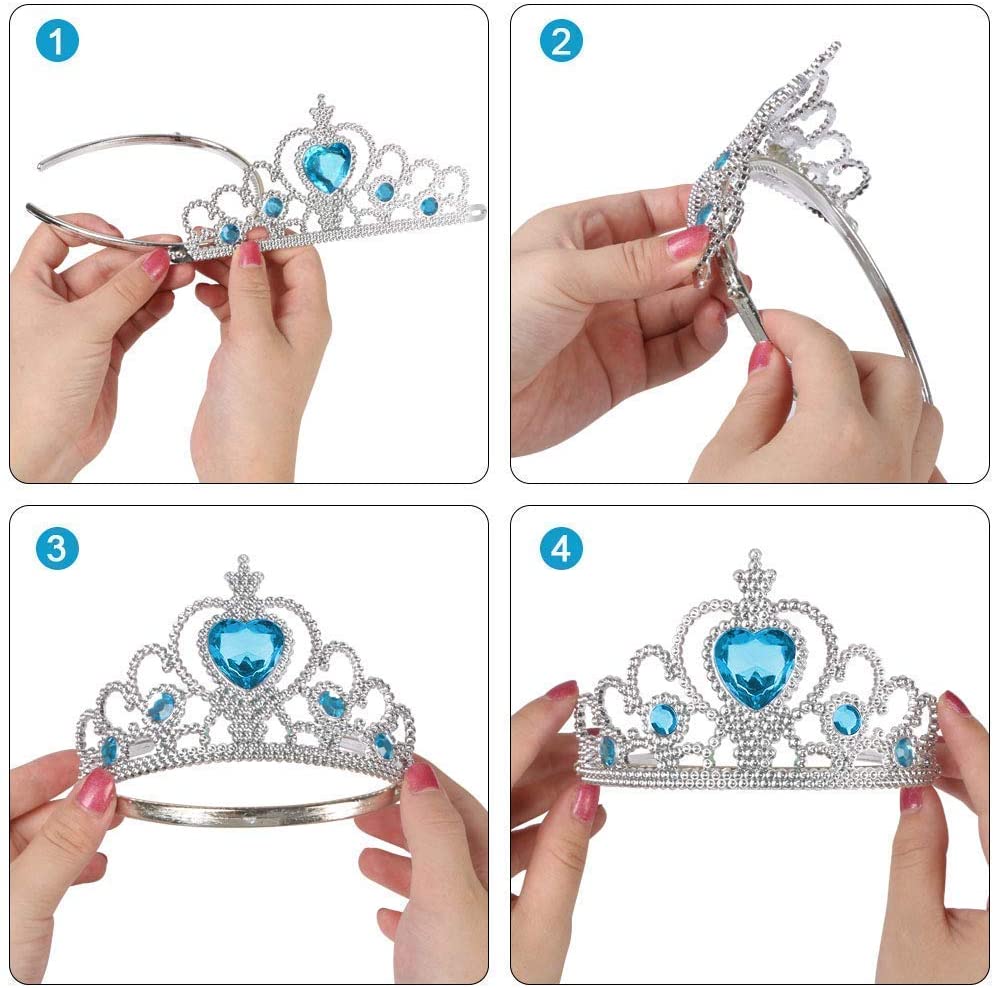 NessiWorld Frozen Blue Heart Stone Elsa Crown