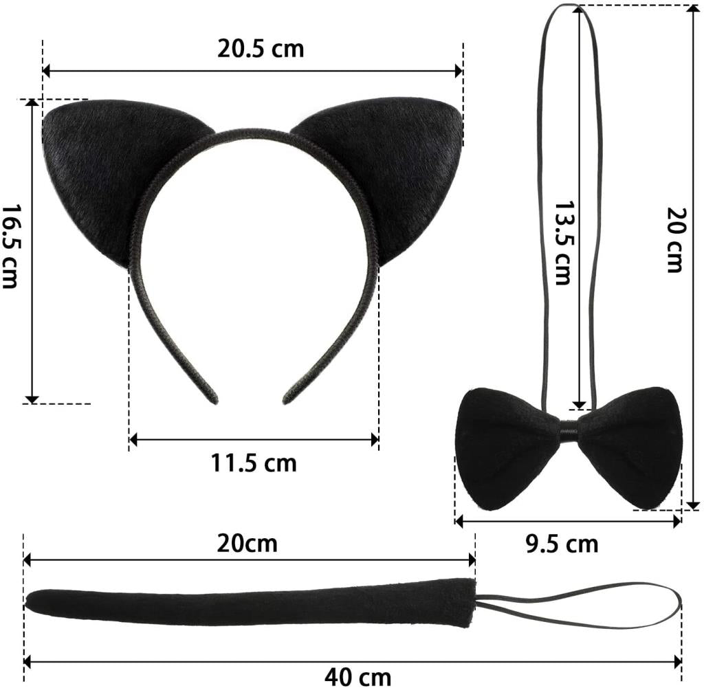 Nessiworld Cat Costume Crown Tail Bow Tie Set 1 Piece