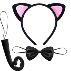 Nessiworld Cat Ear Crown Tail and Bow Tie 3 Piece Set Child Size Pink Color