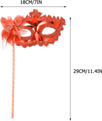 Nessiworld Red Glitter Handle Photo Shoot Mask 18x29 cm