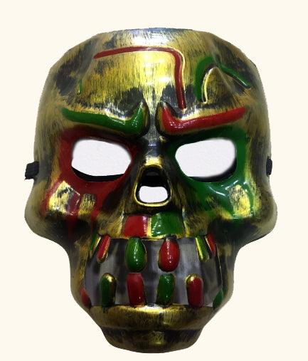 Nessiworld Red Blood Fanged Dracula Skull Mask Gold Color