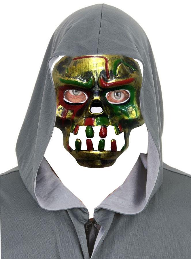 Nessiworld Red Blood Fanged Dracula Skull Mask Gold Color
