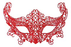 Nessiworld Red Color Lace Knitting Embroidered Party Mask Model 3