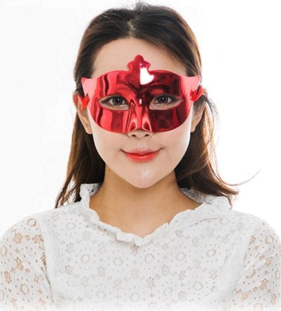 NessiWorld Red Color Costume Party Extra Shiny Ball Mask 15x10 cm