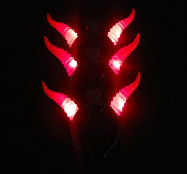 Nessiworld Red Color Led Light Curved Horn Crown 27x18 cm