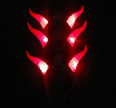 Nessiworld Red Color Led Light Curved Horn Crown 27x18 cm