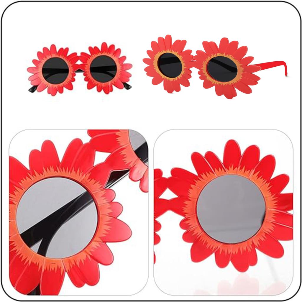 NessiWorld RedColorDaisyShapedPartyGlasses18x10cm