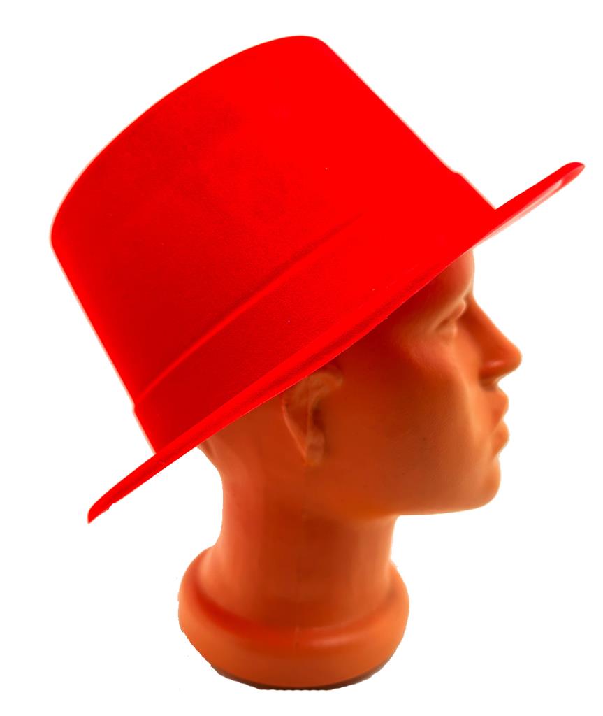 Nessiworld Red Color Plastic Nubuck Velvet Coated Felt Hat 11 cm