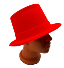 Nessiworld Red Color Plastic Nubuck Velvet Coated Felt Hat 11 cm