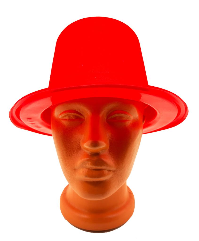 Nessiworld Red Color Plastic Nubuck Velvet Coated Felt Hat 11 cm