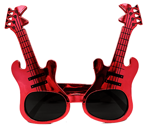 Nessiworld Red Color Rockn Roll Guitar Shaped Party Glasses 15x15 cm