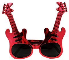 Nessiworld Red Color Rockn Roll Guitar Shaped Party Glasses 15x15 cm