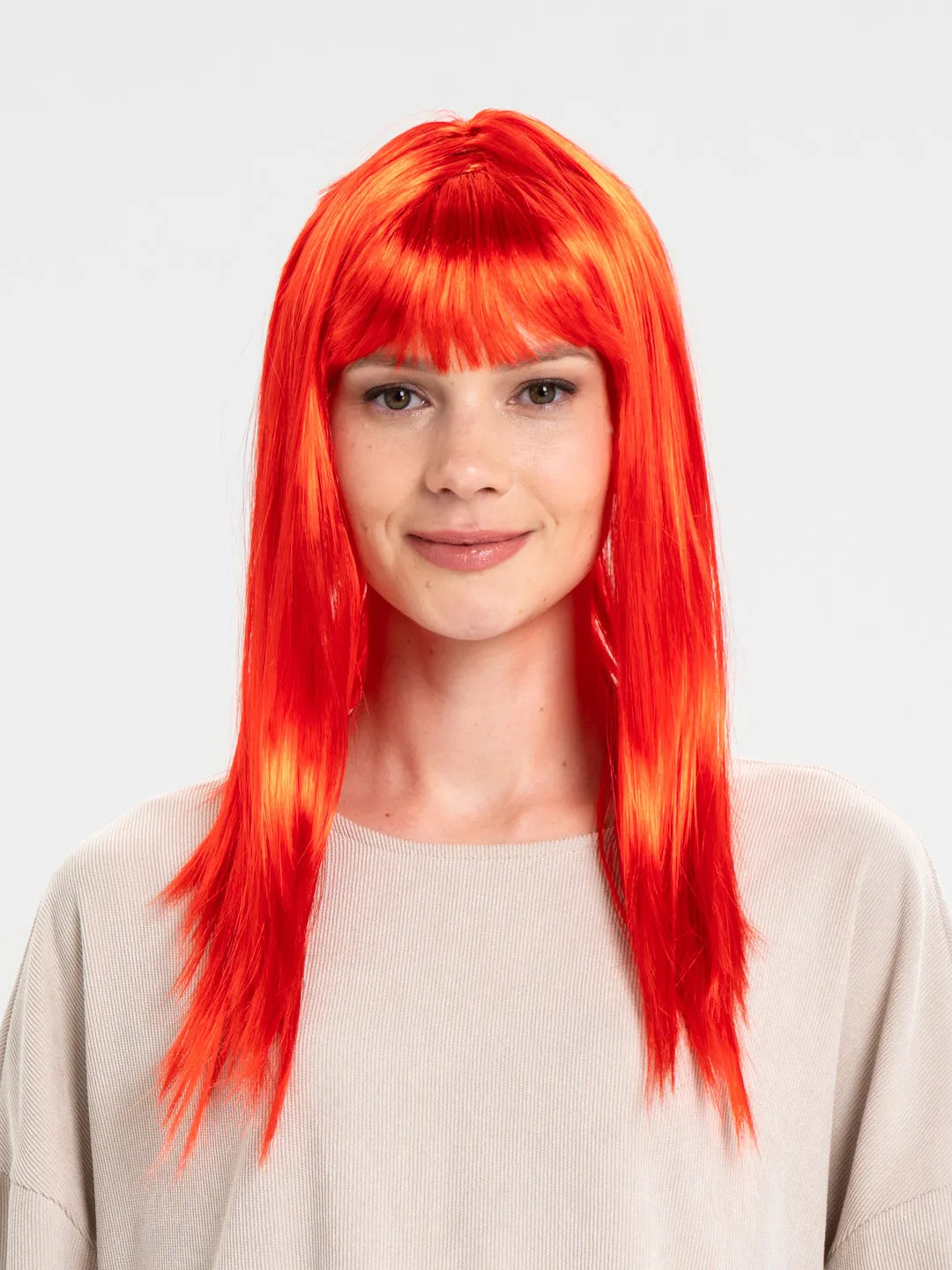 Nessiworld Red Color Long Straight Party Wig
