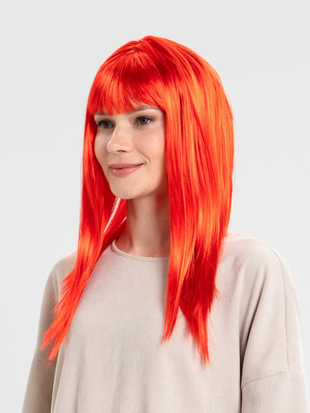 Nessiworld Red Color Long Straight Party Wig