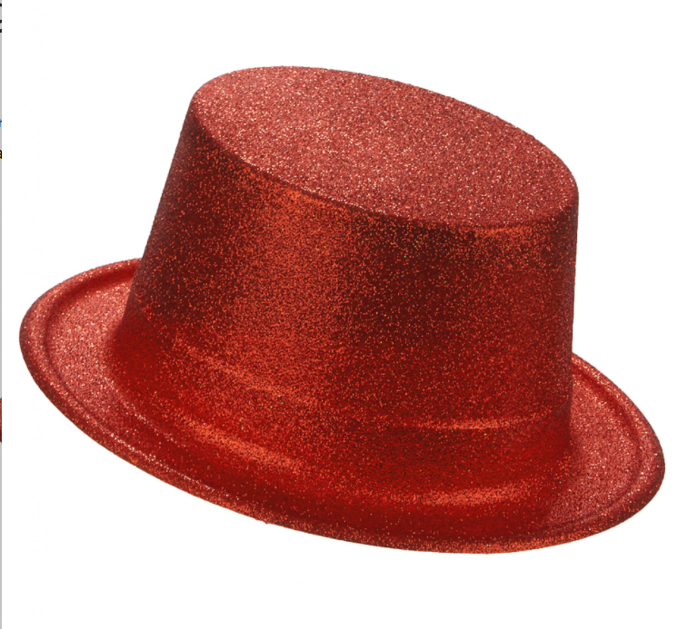 NessiWorld Red Color Long Plastic Glitter Party Hat