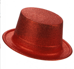 NessiWorld Red Color Long Plastic Glitter Party Hat