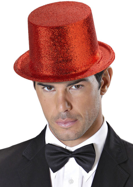 NessiWorld Red Color Long Plastic Glitter Party Hat
