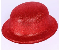 NessiWorld Red Color Round Glitter Plastic Party Hat