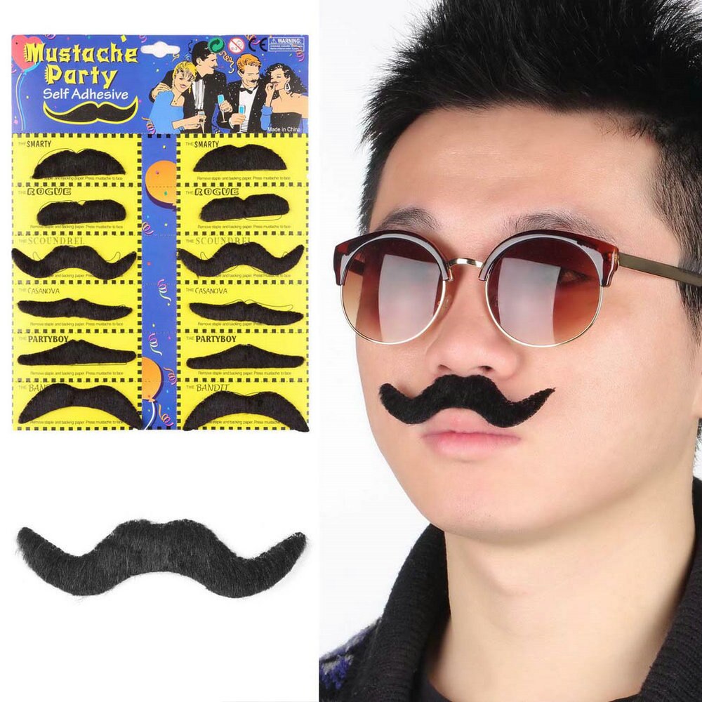 NessiWorld Costume Party Fake Moustache 6 Models 12 Pieces