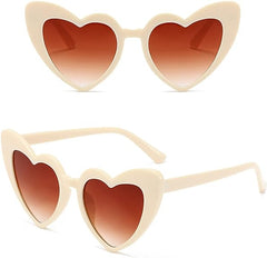 Nessiworld Cream Color Heart Shaped Party Glasses 15x5 cm