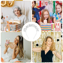 Nessiworld Nessiworld Crystal Stone Silver Color It's My Birthday Written Birthday Party Crown 14x16 cm