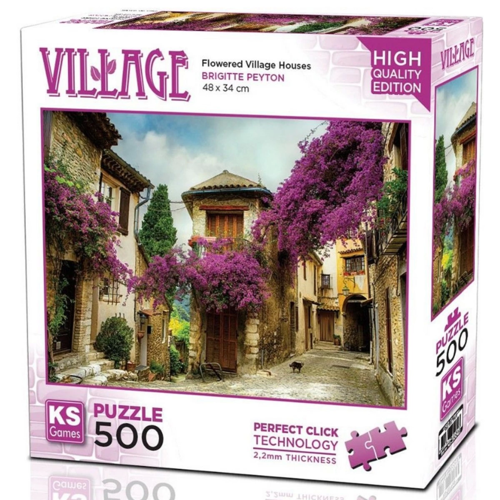 Nessiworld KS Games Flowered Village Houses Puzzle 500 Pieces 20062