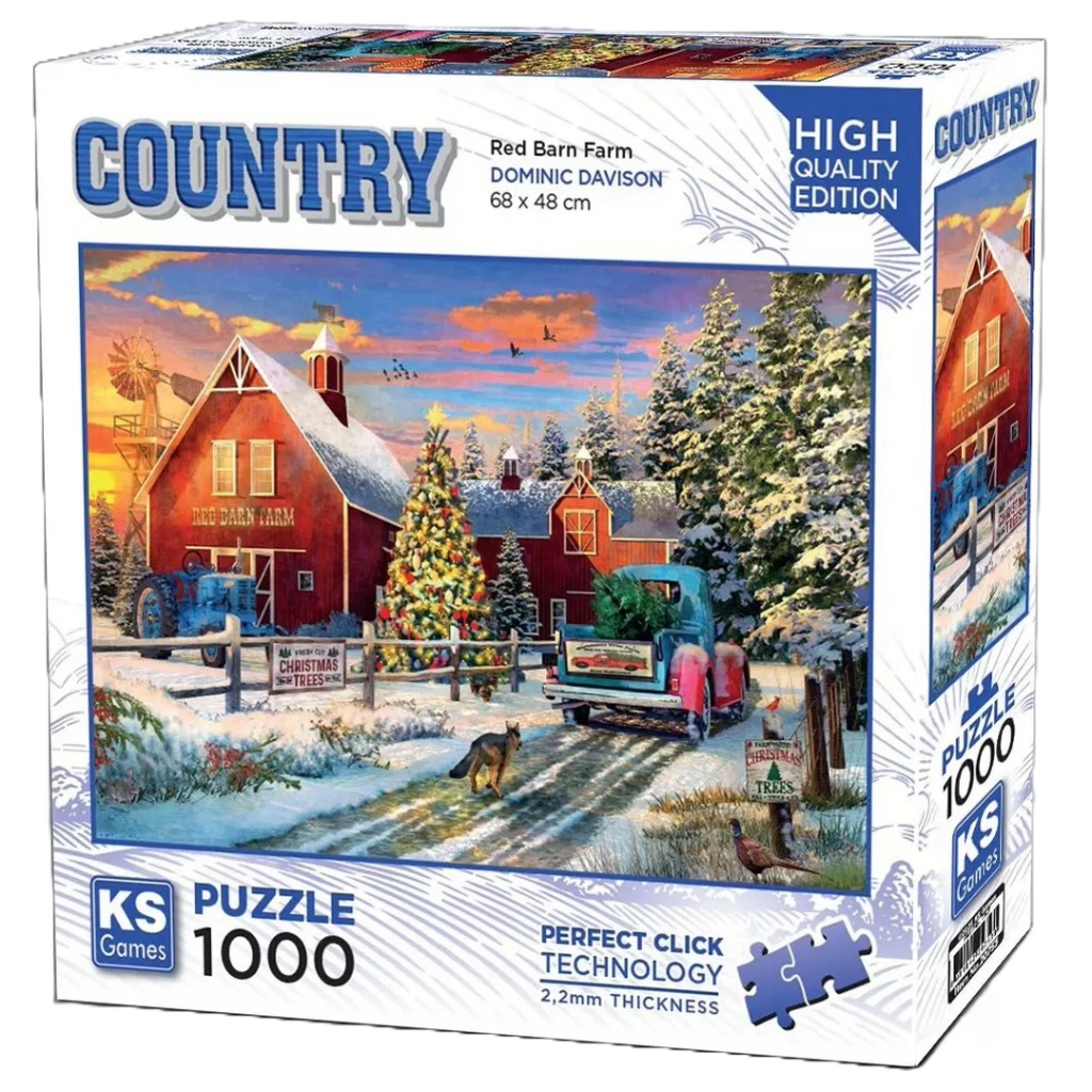 Puzzle Ferme Grange Rouge 1000 pièces Nessiworld KS Games 20753