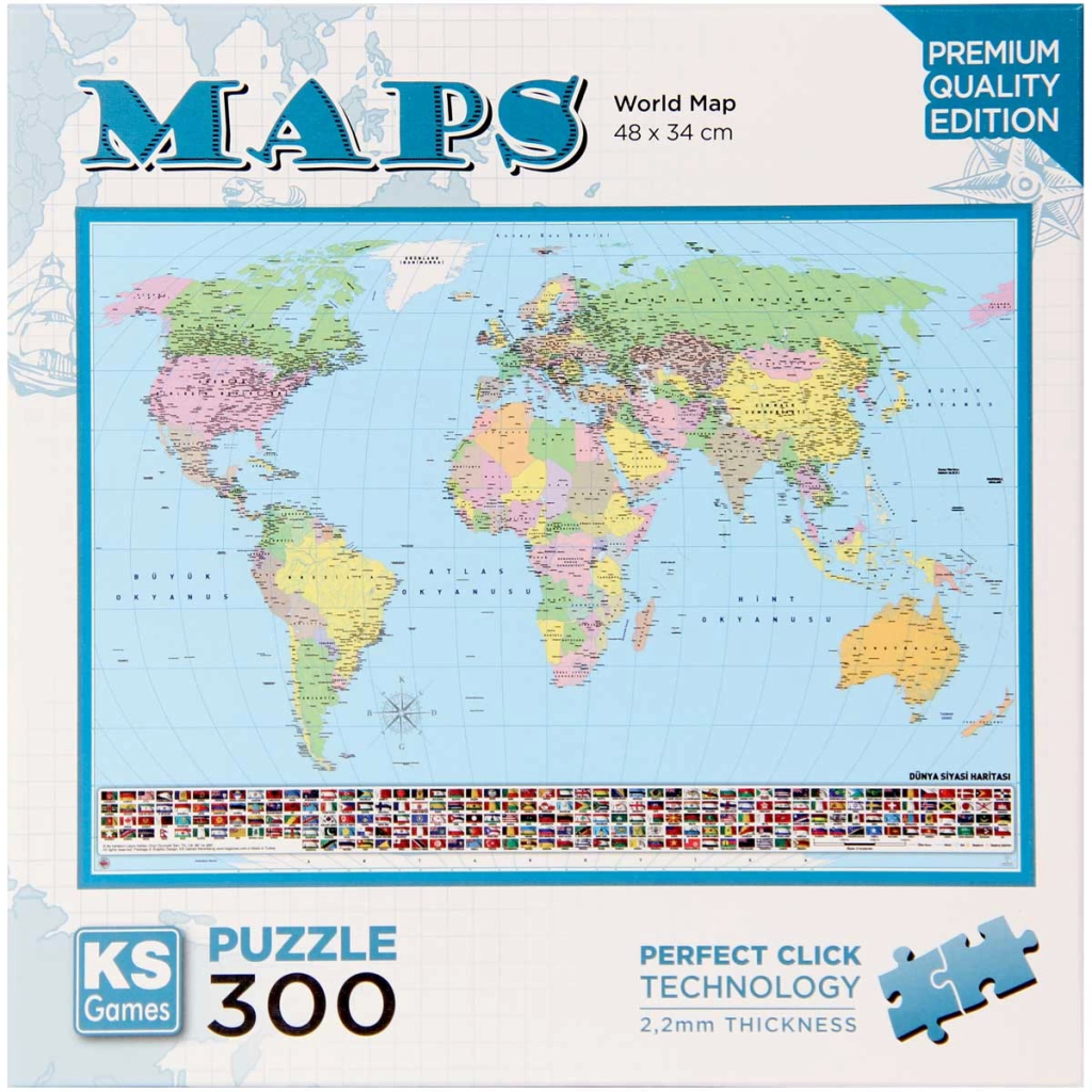 Puzzle Carte du monde Nessiworld KS Games 300 pièces