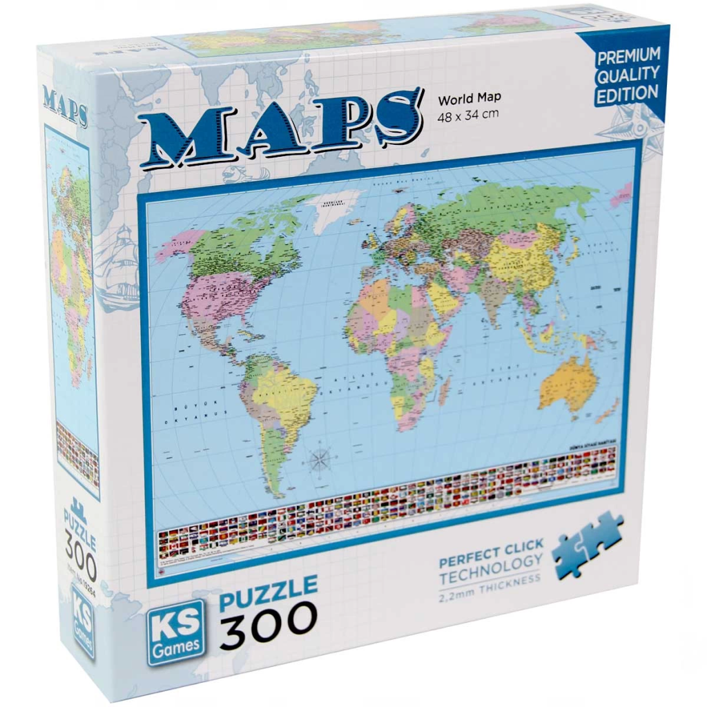 Puzzle Carte du monde Nessiworld KS Games 300 pièces