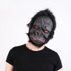 NessiWorld Latex Gorilla Mask Monkey Mask Meat Mask Orangutan Black Hair No. 1