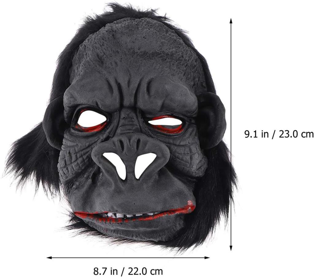 NessiWorld Latex Gorilla Mask Monkey Mask Meat Mask Orangutan Black Hair No. 1