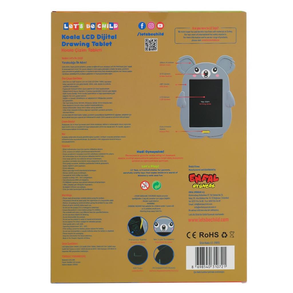 Nessiworld LC-31072 Koala Drawing Tablet 8.5 inch - Lets be Child