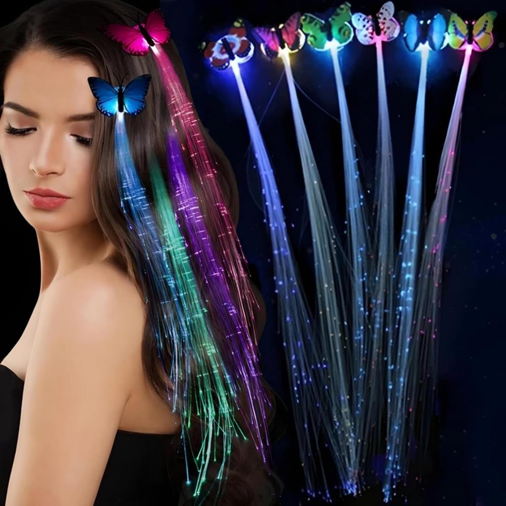 Nessiworld Led Fiber Optic Light Butterfly Hair Clip 1 Piece