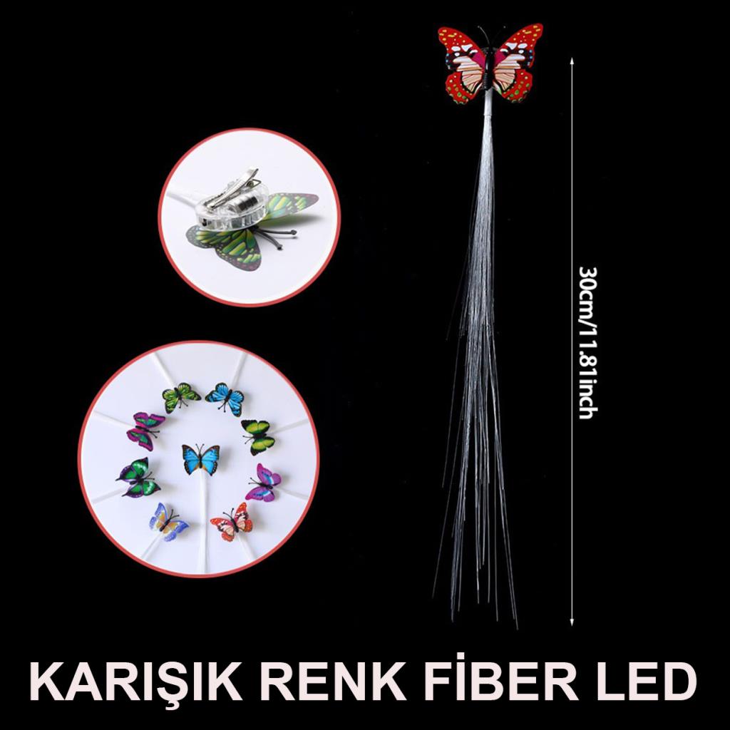 Nessiworld Led Fiber Optic Light Butterfly Hair Clip 1 Piece