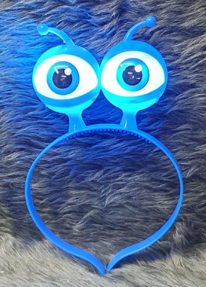 Nessiworld Led Light &amp; Battery Operated 3 Different Modes Lighted Alien Eye Party Crown Blue Color 18x12 cm