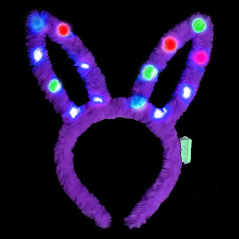 Nessiworld Led Light Plush Fluffy Rabbit Ears Rabbit Crown Lilac 17X23 cm