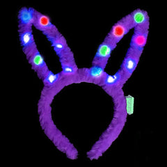 Nessiworld Led Light Plush Fluffy Rabbit Ears Rabbit Crown Lilac 17X23 cm