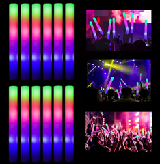 NessiWorld Led Lighted Colorful Sponge Party Stick Luminous Rubber Stick 46 cm 12 Pieces