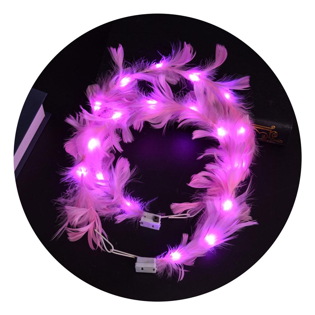Couronne de fête Nessiworld à LED colorée et brûlante, 3 Otris fonctionnelles, couleur rose, 12 x 12 cm