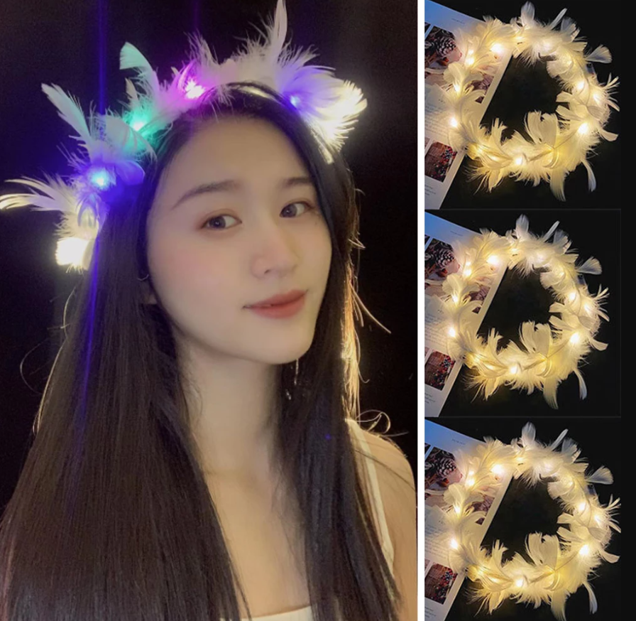 Nessiworld Led Lighted Colorful Burning 3 Functional Otrish Party Crown Colorful 12x12 cm