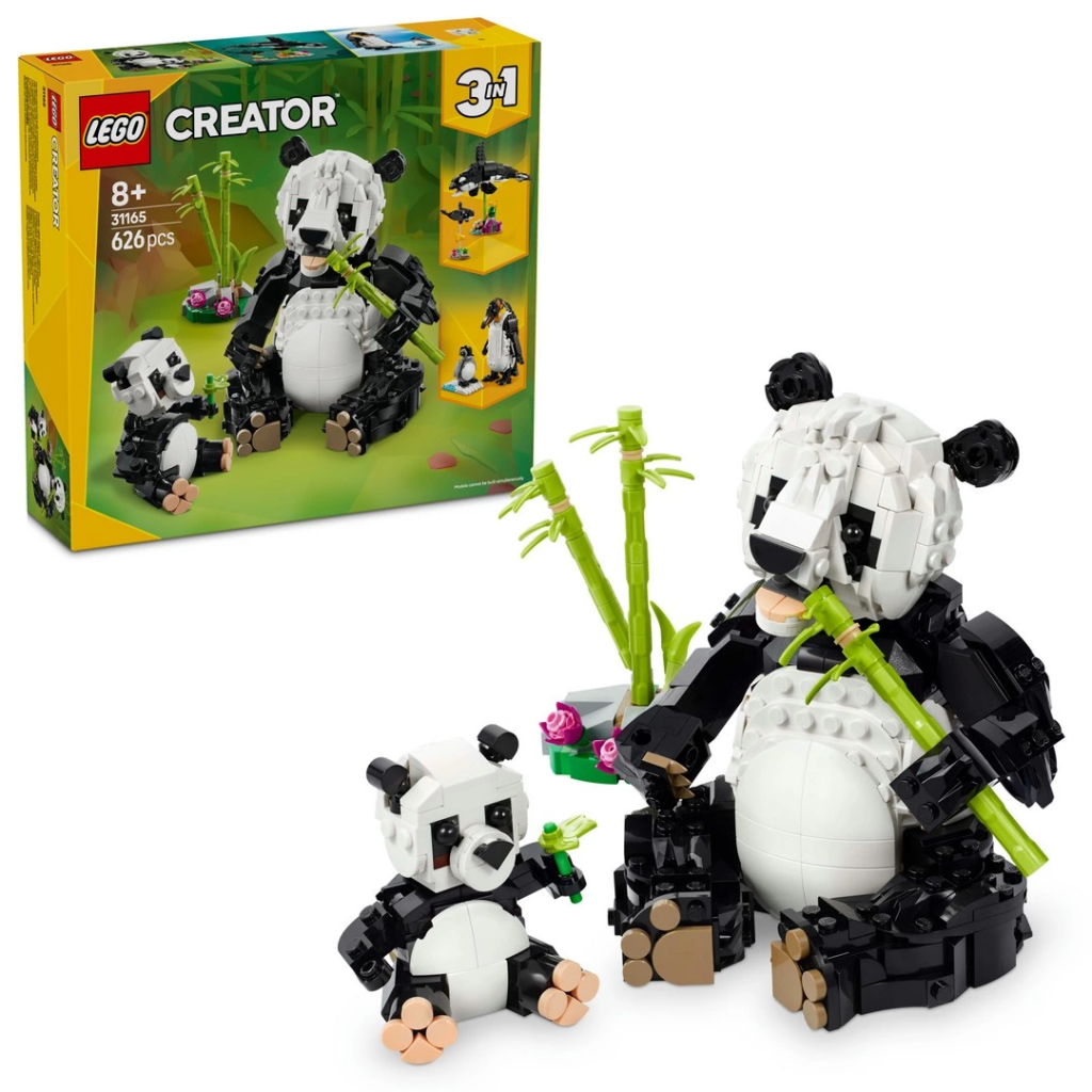 Nessiworld LEGO Creator 3'ü 1 Arada Vahşi Hayvanlar: Panda Ailesi Oyun Seti 31165