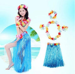 Nessiworld Luau Aloha Hawaii Partisi  Etek Taç ve Bileklik Seti Mavi