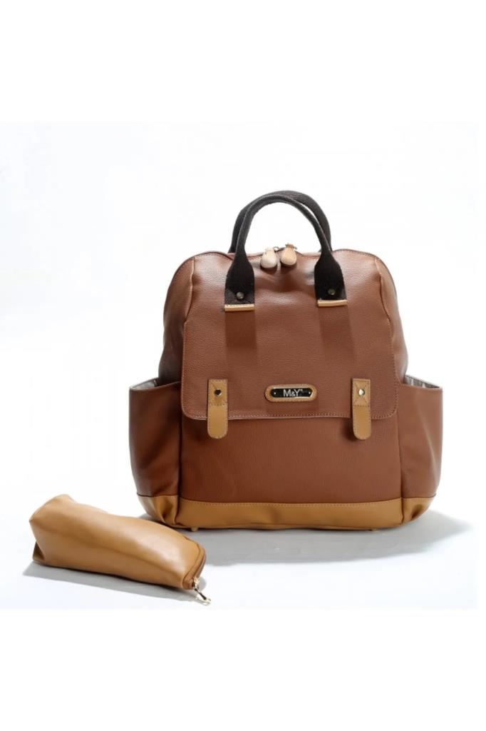 Nessiworld Holifera Leather Mother Baby Care Backpack 7260 Tan