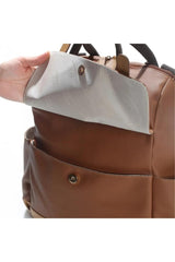 Nessiworld Holifera Leather Mother Baby Care Backpack 7260 Tan