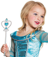 Blue Color Heart Embroidered Frozen Elsa Wand