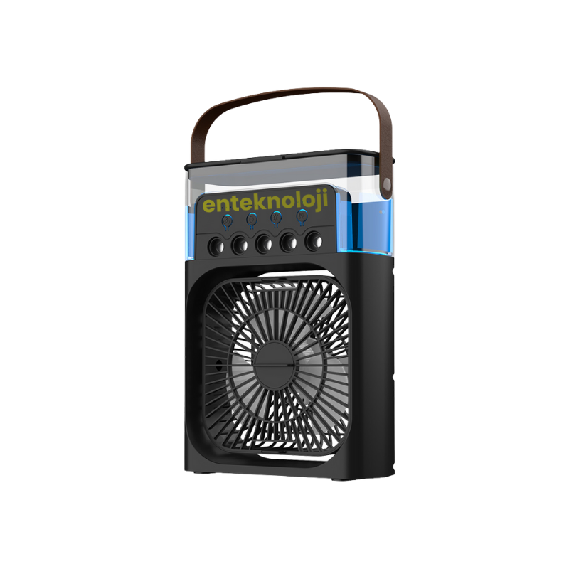 Meanyou 4’ü 1 Arada Taşınabilir Mini Klima Fanı – Nemlendirici, Gece Lambalı Sessiz Soğutucu USB Şarjlı, 3 Hız Ayarı, Kompakt Tasarım - MeanYou